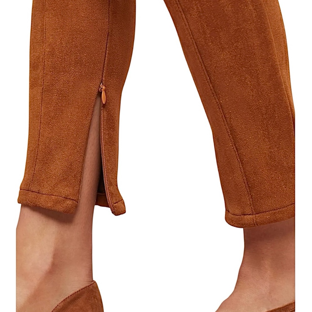Anthropologie High Rise Elastic Waist Green Pull On Ankle Zip Leggings 30T NWOT - Picture 10 of 16